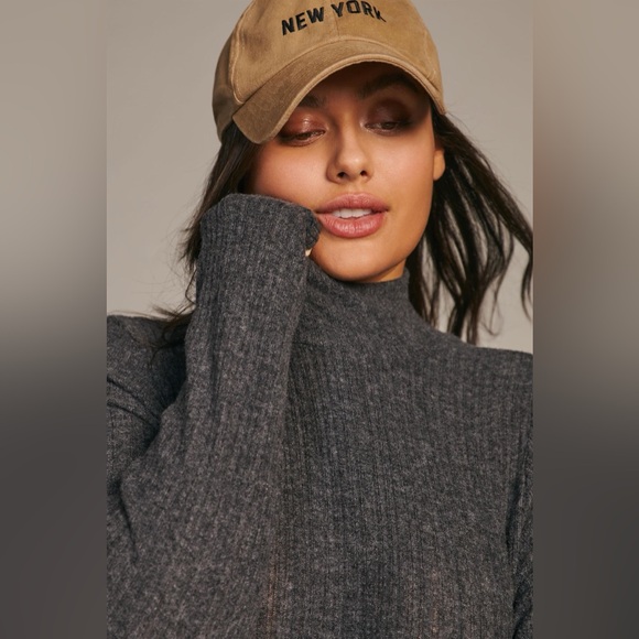 Cozy Daily Practice by Anthropologie Soft Turtleneck Side-Slit Dress Charcoal - Picture 14 of 14